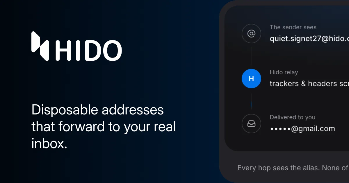 Hido — Your address is nobody's business.