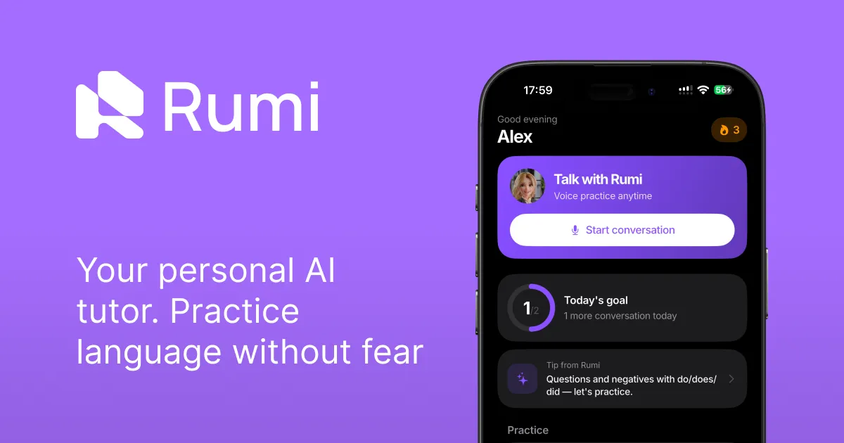 RumiAI — Learn a language by making a friend, not taking tests.